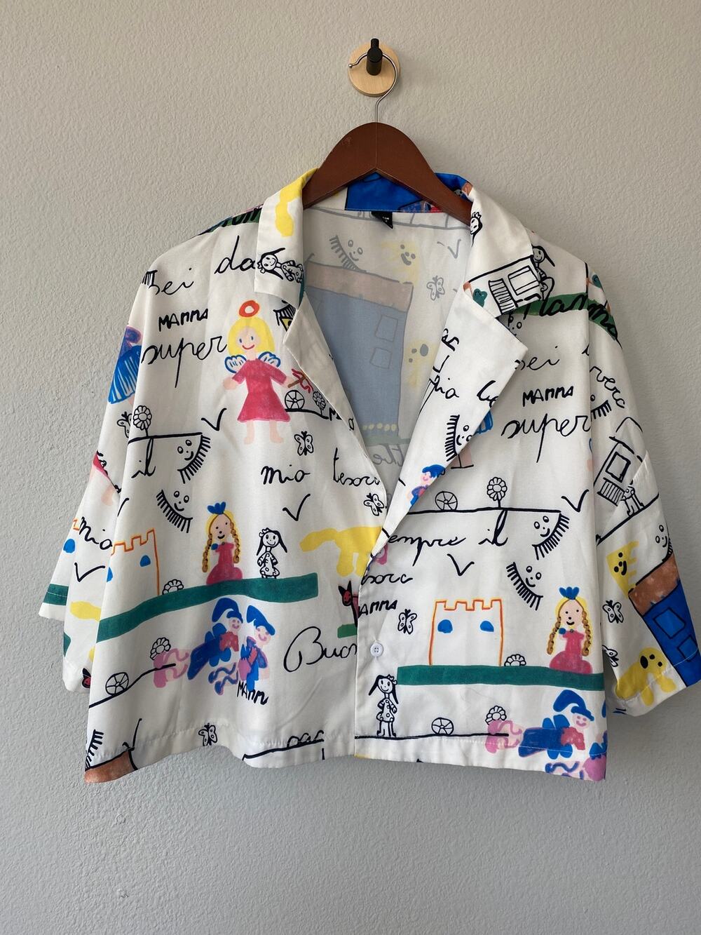 Art Teacher Novelty Print Button Up Shirt Preschool Kindergarten Top Curve 2X